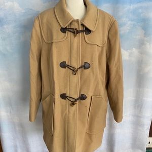 Larry Levine Tan Lined Toggle Jacket Size 24